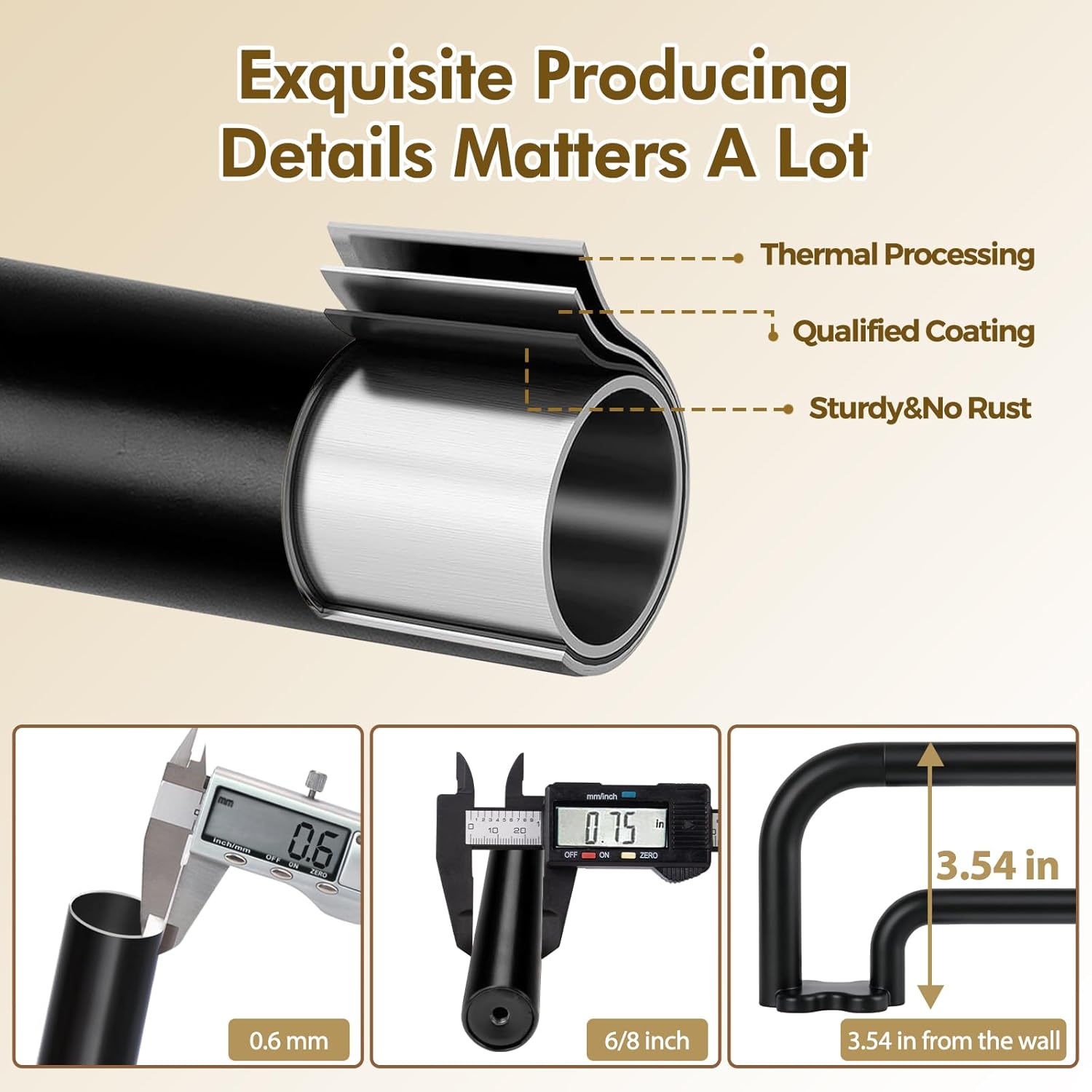 Black Wrap Around Double Curtain Rods Set, USFOOK Blackout Dual Curtain Rods for Windows 66 to 120 Inch, 6/8 Inch Room Darkening Curtain Rod 32 to 115 Inch, Decorative Drapery Rods for Home